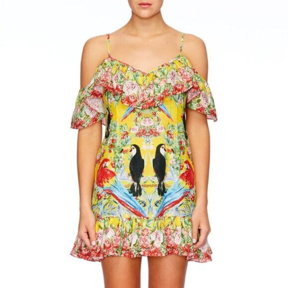 Camilla Love Birds Frill Dress XS b87 - Picture 1 of 11